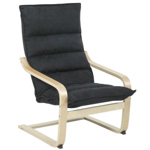 Sillón de salón 67x83x105 cm terciopelo, laminado de abedul Homcom