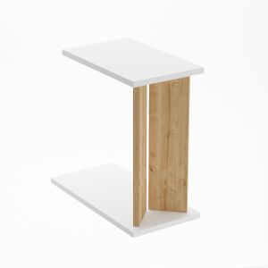 Mesa auxiliar de madera "lun" - 25 x 50 x 48 cm - beige