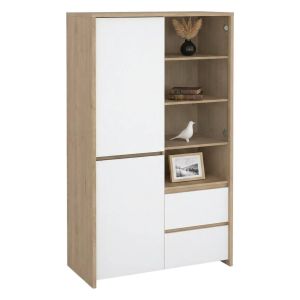 Vitrina reykjavik, 7 estantes, en madera noble roble marrón