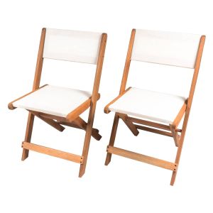 Conjunto de 2 sillas plegables en madera exótica "seoul" - maple - beige