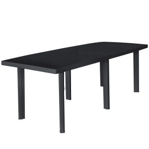 vidaXL mesa de jardín de plástico gris antracita 216x90x72 cm
