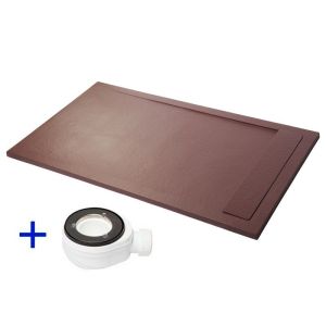 Plato de ducha de resina 200x80 premium ambiente chocolate ral 8017 80x200