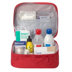 FERRETELIX® Botiquin neceser rojo/blanco primeros auxilios  26 x 21 x 12 cm