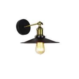 Aplique de pared metalico vintage E27 60 w color negro ø28 x 24,5 x 26