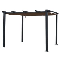 Pérgola autoportante marrón grisácea 3 × 3m cassis estructura de aluminio