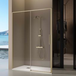 Mampara frontal serie delta - oro cepillado -  136-138.6 cm - reversible