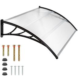 Marquesina arqueada para puerta, 1,39 m², 150 x 93 cm, transparente