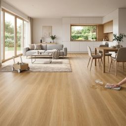 Arquiservi - suelo vinílico en rollo  madera natural 2x25 (50m2)