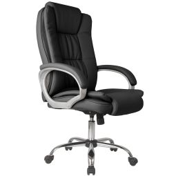 Sillón de oficina karen elevable y reclinable, piel sintética, color negro