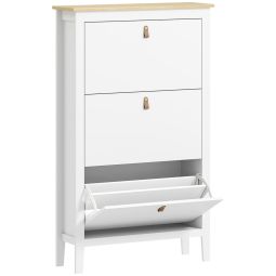 Mueble zapatero 80x24x131 cm color blanco Homcom