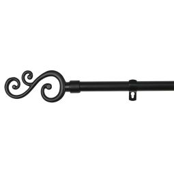 Barra de forja extensible y decorativa (negro, 160-310cm forma s)