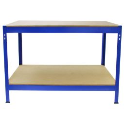 Mesa de trabajo q-rax de acero sin tornillos azul 120cm x 60cm x 90cm