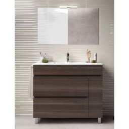 Mueble de baño caprera, lavabo y espejo 60x45cm fresno tea
