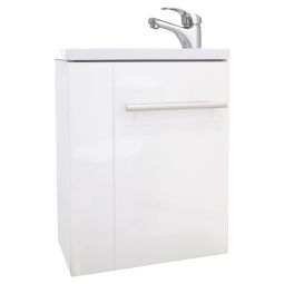 Ondee - lavamanos compacto sam - 40cm - blanco - lacado - entregado en kit