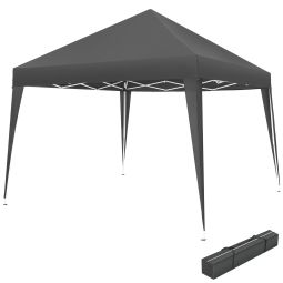 Carpa de jardín 3 x 3 m con bolsa, cuerdas tensoras y piquetas gris