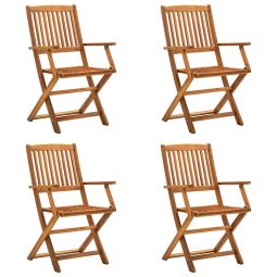 vidaXL sillas de jardín plegables 4 unidades madera maciza de acacia