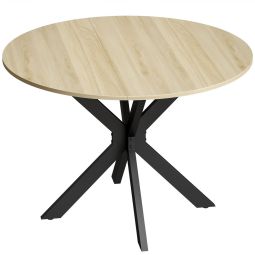 Mesa plegable comedor 110x110x76 cm mdf, acero color marrón Homcom