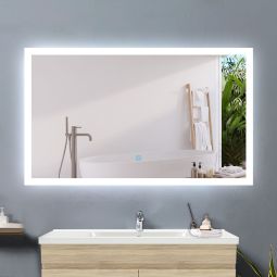 Espejo de baño LED 90×70cm ++ antivaho + interruptor táctil