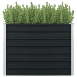 vidaXL jardinera elevada acero galvanizado gris antracita 100x100x77cm