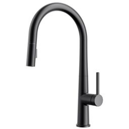 Grifo de cocina - cecipa max - negro - ducha extraíble 40cm - rotación 360°