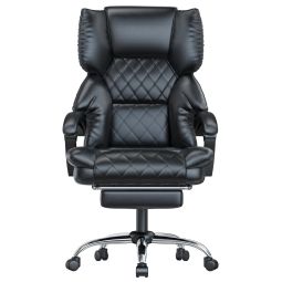 Silla de oficina ergonómica con reposapiés h02,negro