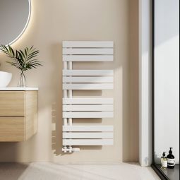 Emke radiador toallero agua caliente 1041x500mm, 529w, blanco, lateral
