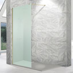 Panel fijo de ducha fresh oro cepillado - 68.5/70 cm - vidrio mateado