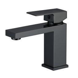Valaz grifo lavabo monomando cuadrado negro mate