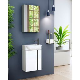 Mueble de baño suspendido a pared con lavabo cerámico | 45cm