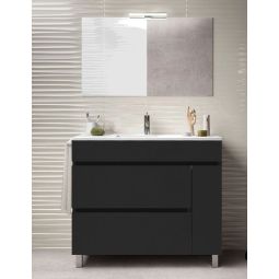 Mueble de baño caprera, lavabo y espejo 100x45cm grafito