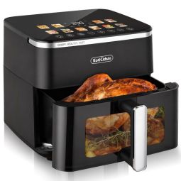 Freidora de aire sin aceite - negra - 11 l - 2000 w