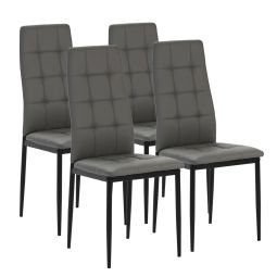Set de 4 sillas comedor chelsea tapizadas gris, 42 x 51 x x 97 cm
