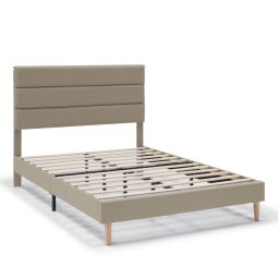 Cama tapizada aroma de 30 cm, 90x190 cm, beige