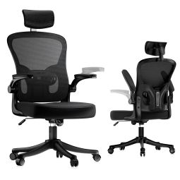 Silla de oficina ergonómica de malla transpirable, negro