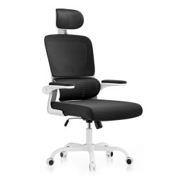 Rattantree silla de oficina ergonómica con reposacabezas,blanco