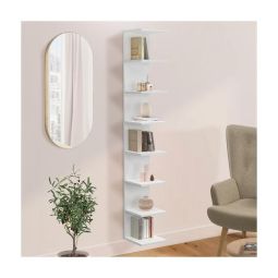 Estantería mural modulable blanca 8 niveles 190 cm