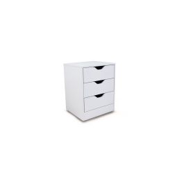 Mesita de noche trillo 3 cajones blanco 50x40 cm