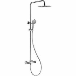 Valaz barra ducha termostática redonda 120cm acero cepillado - 25cm
