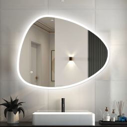 Aica espejo de baño LED 100×80cm, tres colores regulable, antivaho