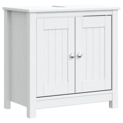 vidaXL mueble de lavabo baño berg madera maciza pino blanco 60x34x59cm