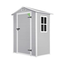 Caseta de resina jardín aqua 1.4 - espesor 12mm - suelo incluido - ventana