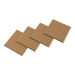 Set de 12 paneles acústicos vang 3d 4,32 m² lamas lineales - roble oscuro