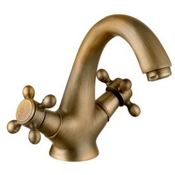 Grifo monobloc de lavabo serie clasica en antique
