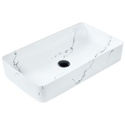 Lavabo sobre encimera hopi 61 x 35 cm cerámica mármol blanco