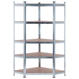 Estantería metálica esquinera galvanizada nyana home 875kg 5 baldas