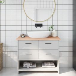 Encimera de baño madera maciza sin tratar 100x40x(2-4) cm eerf9780