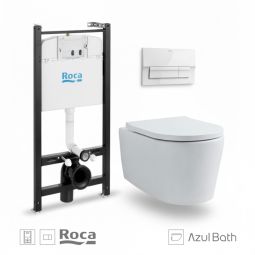 Pack roca active cisterna y pulsador blanco new wc lia tornado azulbath