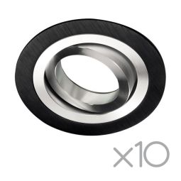 Pack 10 empotrable orientable classic redondo negro y aluminio wonderlamp
