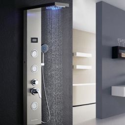 Columna de ducha hidromasaje en acero inoxidable panel de ducha 5 funciones