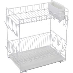 Escurreplatos 444 plastif. Blanco c/bandeja grande 88980